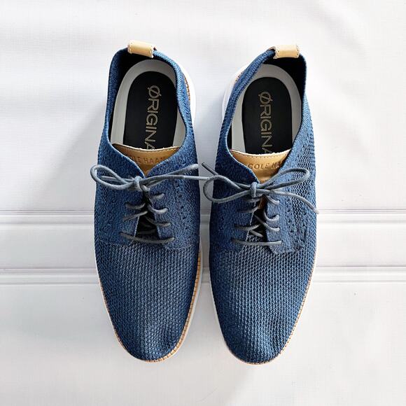 Cole Haan OrignalGrand Knit Navy Oxfords - Picture 2 of 7